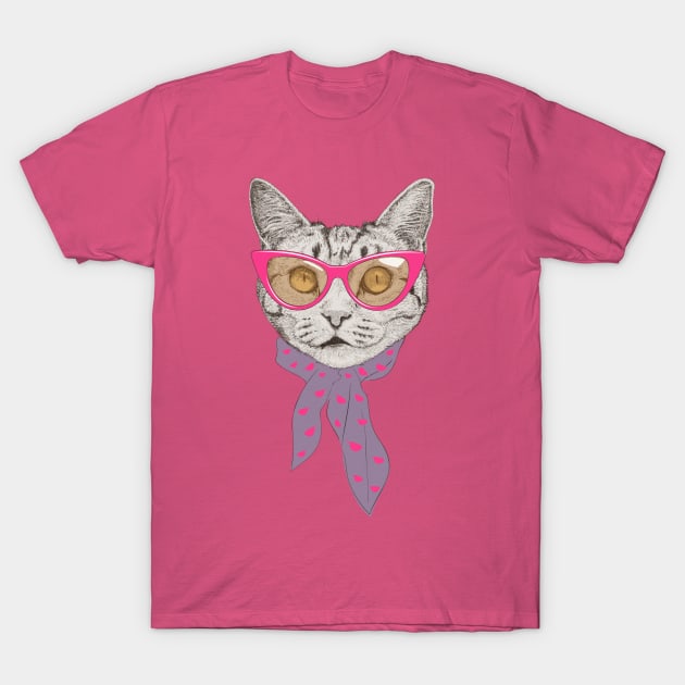 Cat - Fancy Head T-Shirt by marcusmattingly